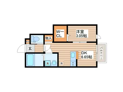 BERILLO(1DK/1階)の間取り写真