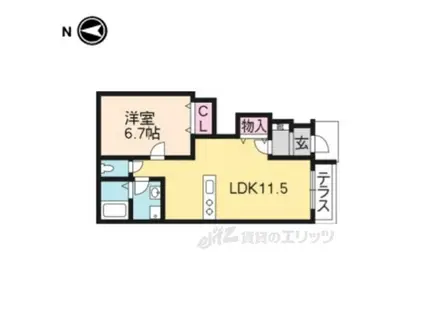 ケーニヒスクローネ(1LDK/1階)の間取り写真