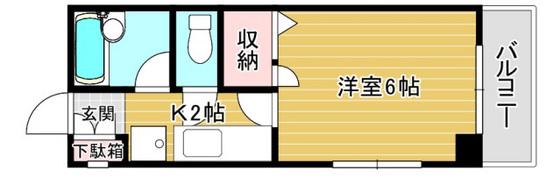 ベルリオ(1K/3階)の間取り写真