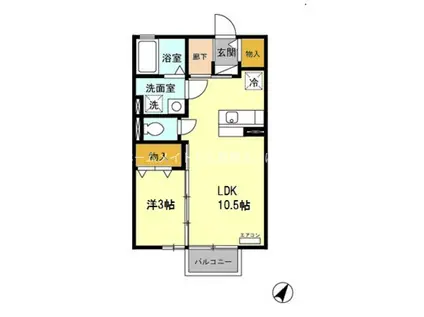 DSモナリエ(1LDK/2階)の間取り写真