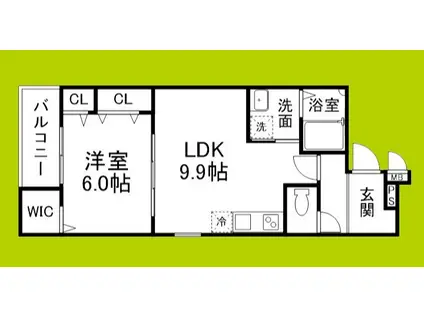 シャルマンエイトII番館(1LDK/2階)の間取り写真