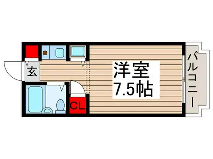 ビューパレー市川(ワンルーム/3階)の間取り写真