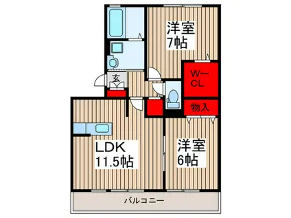 SKT参番館(2LDK/3階)の間取り写真