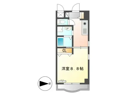 マ・メゾン・リヴェール(1DK/4階)の間取り写真