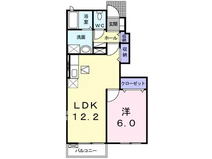 トレポンテC(1LDK/1階)の間取り写真