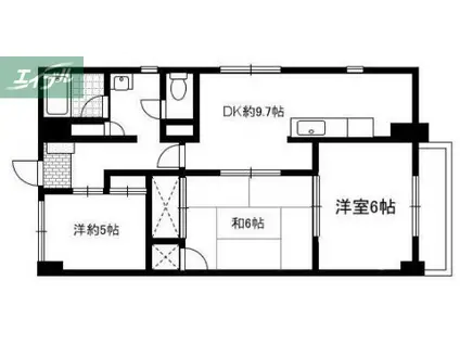 メゾンド岡文館(3DK/4階)の間取り写真