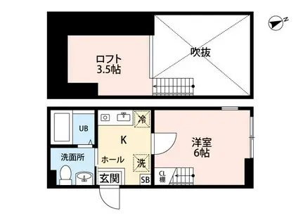 レガーロ西横濱(1K/2階)の間取り写真