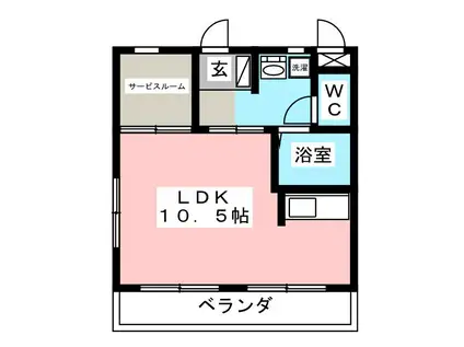 ハーレムBILL(ワンルーム/2階)の間取り写真