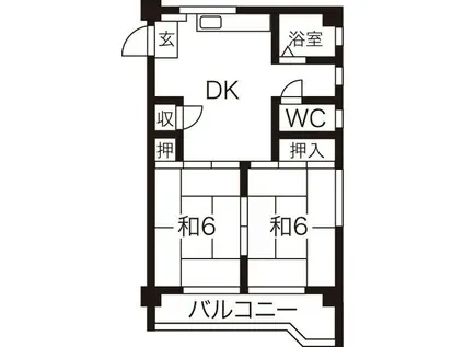 キリン堂ビル(2DK/3階)の間取り写真