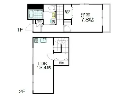 コート アゼリア(1LDK/1階)の間取り写真