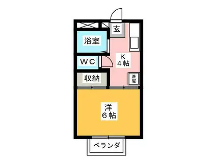 メゾン山盛(1K/2階)の間取り写真