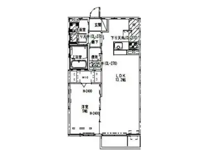 NEW OAK A(1LDK/1階)の間取り写真