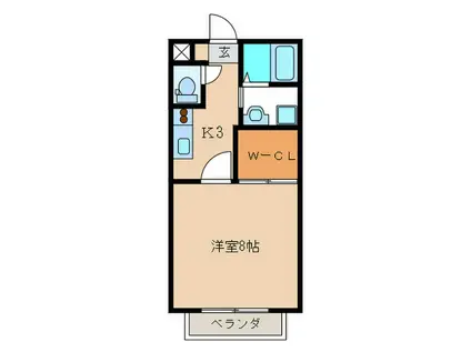 サン・FRIENDS1(1K/2階)の間取り写真