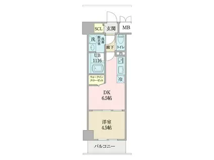 LUONTO(1DK/2階)の間取り写真