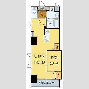 シエルエックス(1LDK/8階)の間取り写真