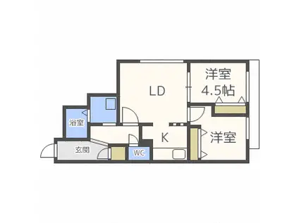 ブランノワールW18.EXE(2LDK/4階)の間取り写真