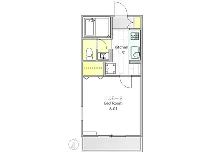 HALELINO.K(1K/1階)の間取り写真