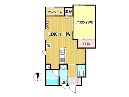 GRAN SHARME(1LDK/1階)の間取り写真