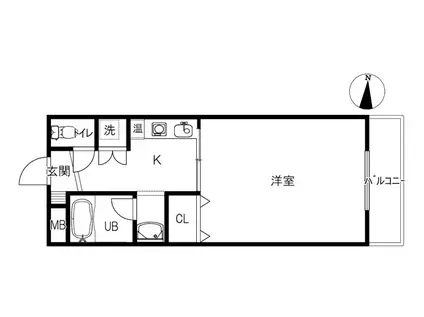 シャンドフルール(1K/1階)の間取り写真