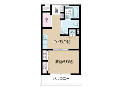 ルミエール綱島2号館(1DK/3階)の間取り写真