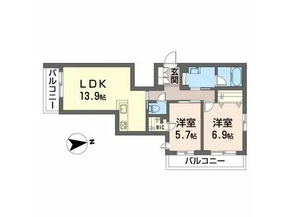エスペランサ レジデンスII(2LDK/3階)の間取り写真