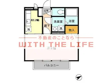 カーサオークマ(1K/2階)の間取り写真