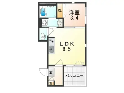 L HIRONDELLE(1LDK/1階)の間取り写真