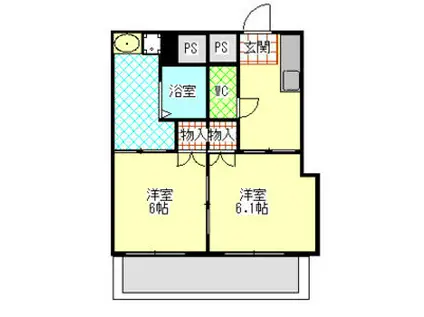 第二コーポ染(2K/3階)の間取り写真