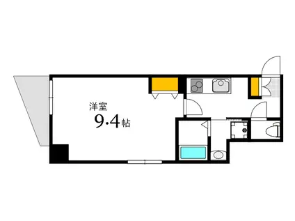 DAMIER HIRANOMACHI(1K/2階)の間取り写真