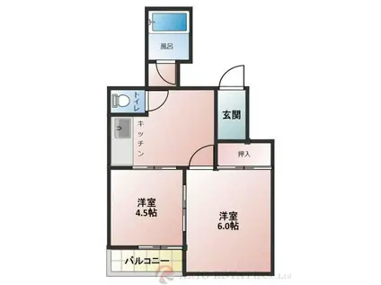 メゾン新高(2K/3階)の間取り写真