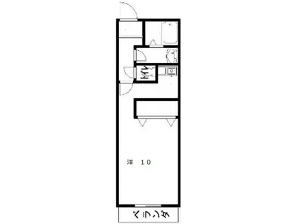 エスポワールM(1K/1階)の間取り写真