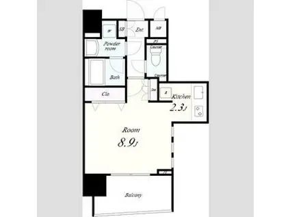セイワパレス京町堀(1K/13階)の間取り写真