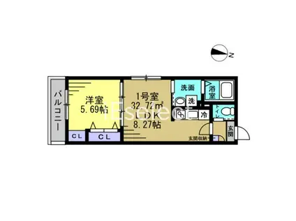 メゾン・ド・PLUM蘇我(1LDK/2階)の間取り写真