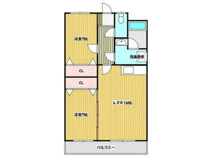 サンフラワー津福(2LDK/6階)の間取り写真