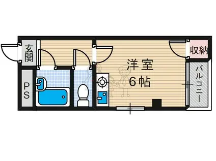 ビルシャナ長居(ワンルーム/3階)の間取り写真