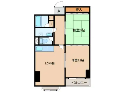 リアライズ千歳(2DK/8階)の間取り写真