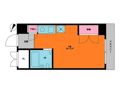 メゾン梶山(ワンルーム/4階)の間取り写真