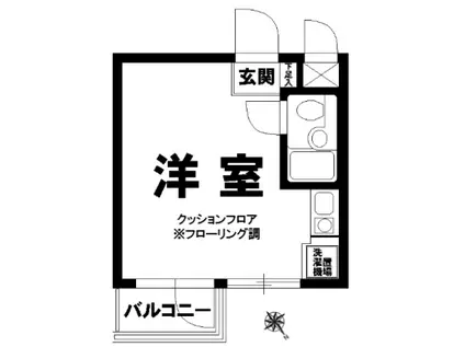 パレドール高砂(ワンルーム/4階)の間取り写真