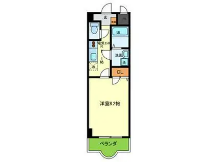 ルミエール八尾II(1K/3階)の間取り写真