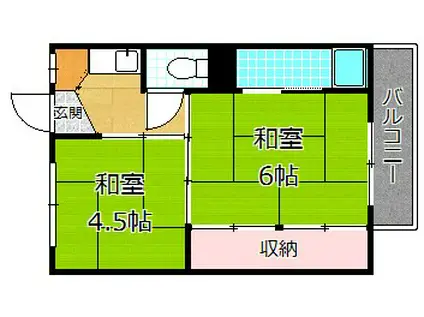 ビレッジハウス星ヶ丘(2K/3階)の間取り写真