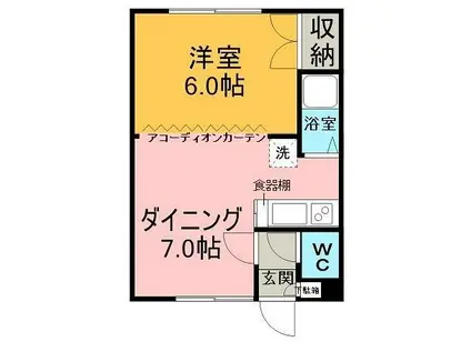 コーポエレガンス(1DK/1階)の間取り写真