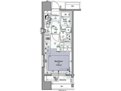 イニシアイオ西麻布(ワンルーム/7階)の間取り写真