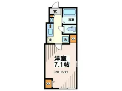 グランクオール HILLS青砥(1K/1階)の間取り写真