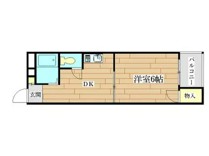 ダンディA(1DK/1階)の間取り写真