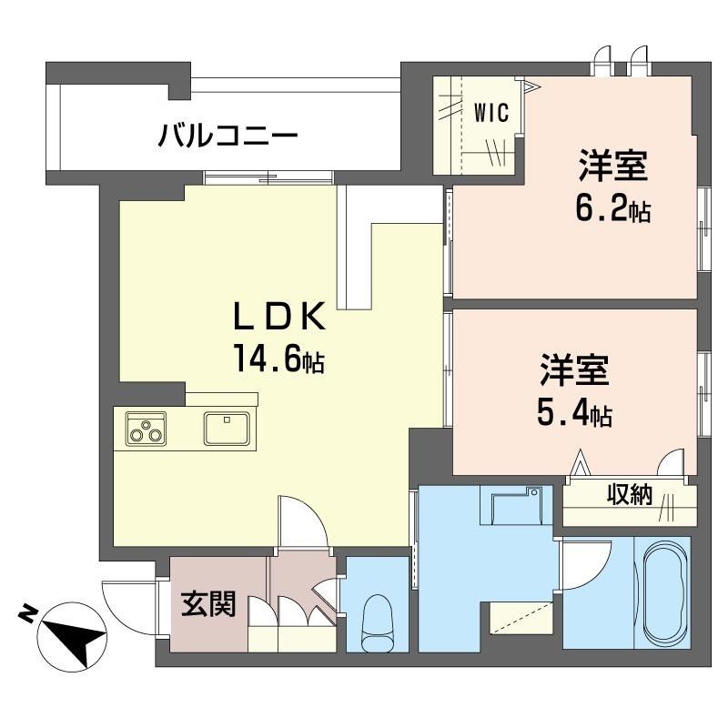 ジョイアスガード浦和美園(2LDK/3階)の間取り写真