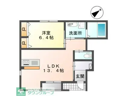 ヴィラカマリヤII(2LDK/1階)の間取り写真