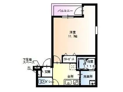 フジパレス湯里I番館(1K/2階)の間取り写真