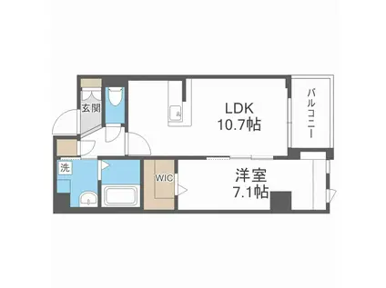 シャンポールなごみ(1LDK/9階)の間取り写真