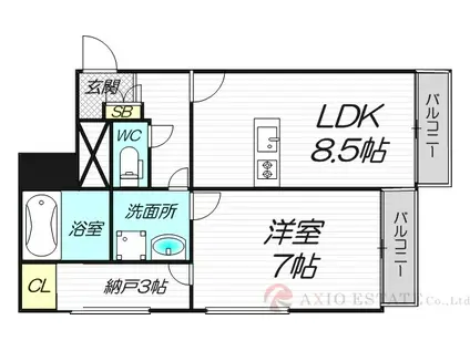 ワラワービル(1LDK/5階)の間取り写真