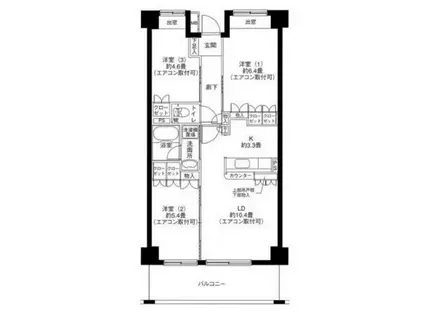 リバーサイド長島(3LDK/6階)の間取り写真